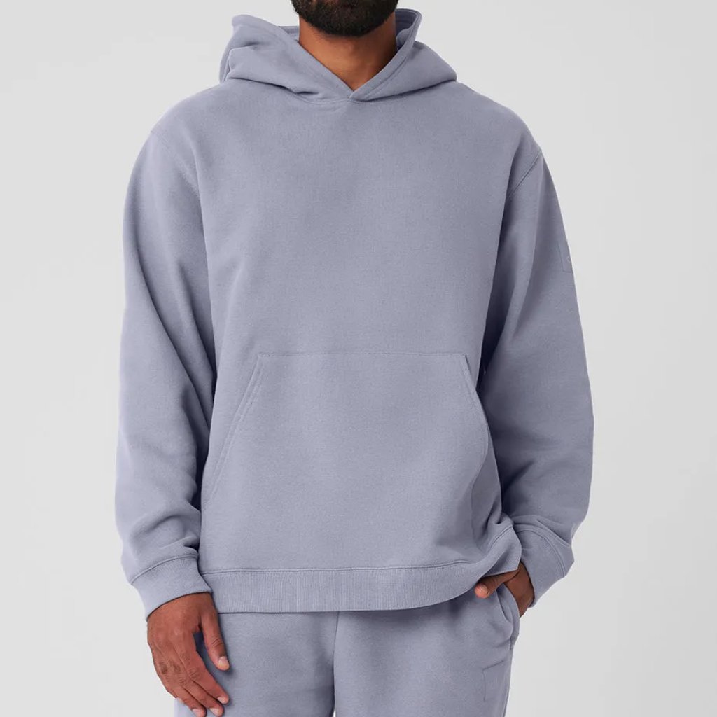 Alo Yoga Renown Heavy Weight Hoodie Fog Sz 2xl Pullover Limited Edition Fog Euc